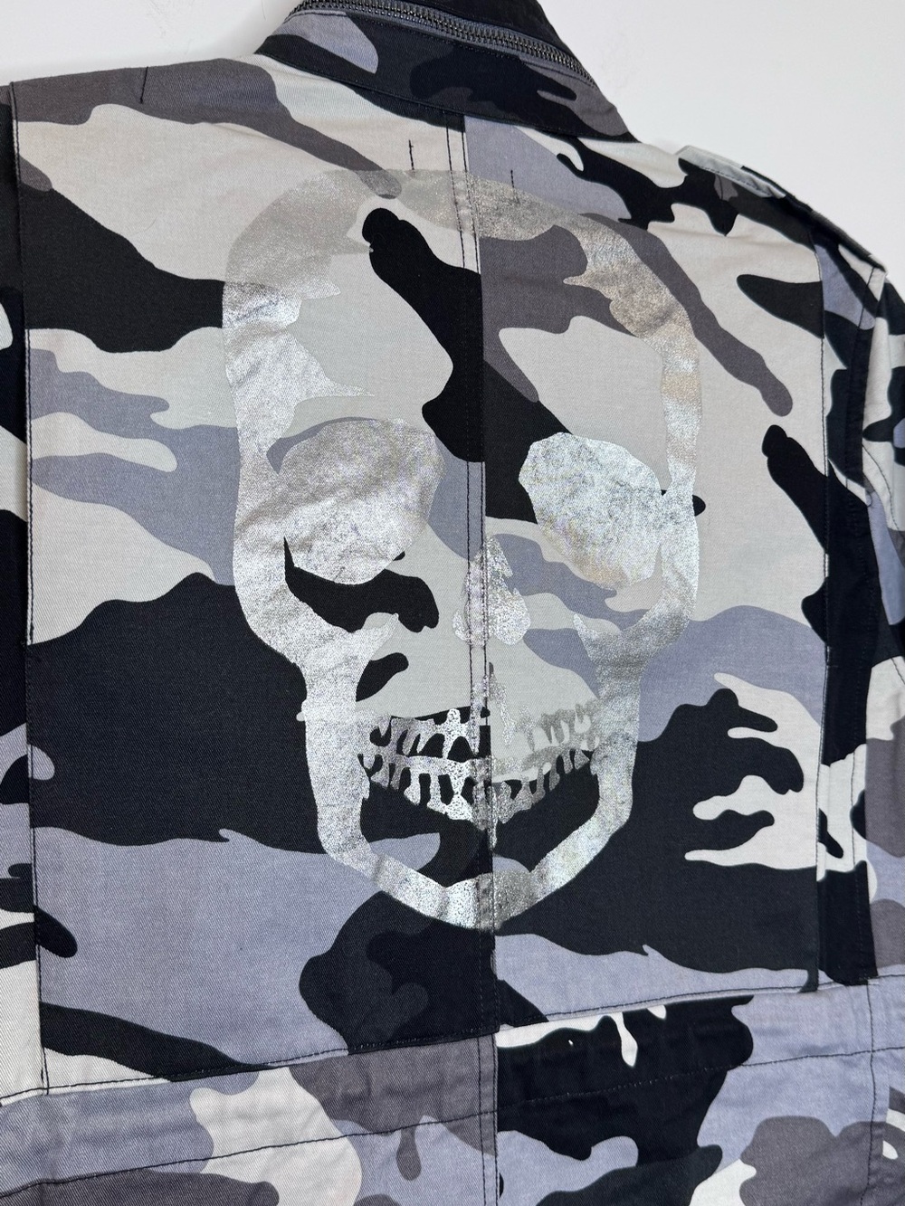 Zadig & Voltaire Black And Gray Kola Camo Jacket Womens Size Small - Picture 5 of 6